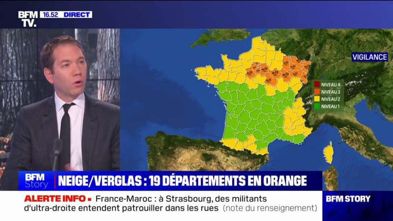 19 départements du Nord de la France reste en vigilance orange neige-verglas