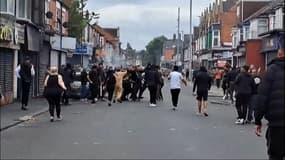 Une photo des émeutes à Middlesbrough dans le nord-est de l'Angleterre, le 4 août 2024.
