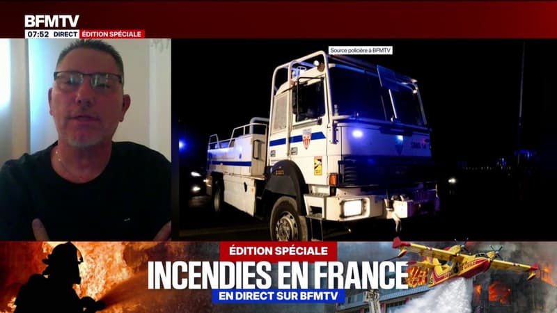 Incendie en Gironde: "Des lanceurs d'eau vont être déployés en deuxième ou troisième ligne pour éviter les reprises (de feu)", explique le secrétaire national CRS UN1TÉ