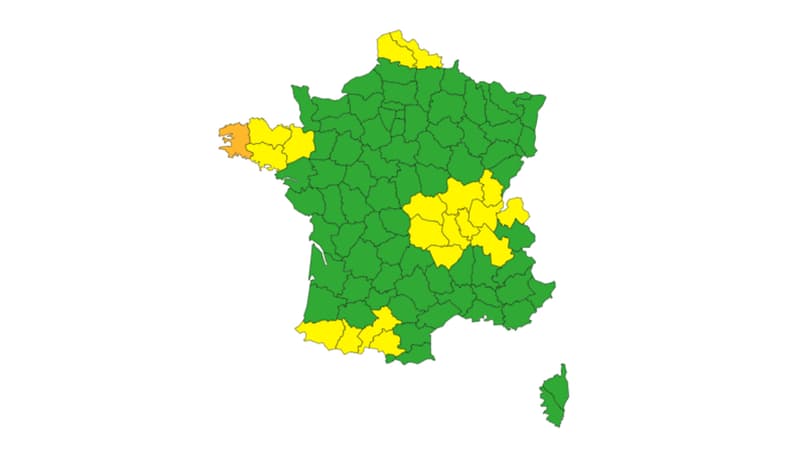La carte de vigilance météo du 1er janvier