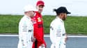 Valtteri Bottas, Sebastian Vettel et Lewis Hamilton, à Barcelone le 19 février 2020