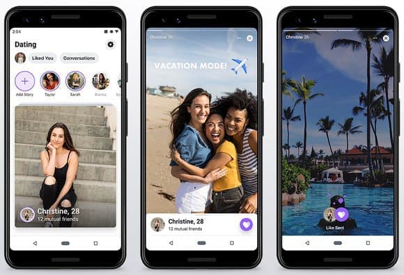 L'interface de Facebook Dating L'interface de Facebook Dating