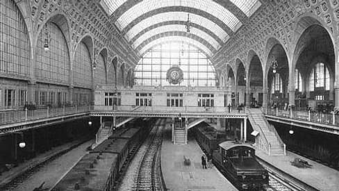 Carte postale de la gare d'Orsay au début du 20e siècle.