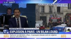 Explosion à Paris: Castaner se dit "sous le choc" après s'être rendu sur place