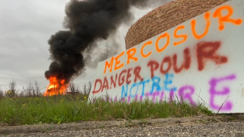 Mobilisation des agriculteurs: des dizaines de feux de la colère allumés dans le Rhône ce lundi soir