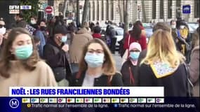 Derniers achats de Noël: les rues franciliennes bondées malgré le Covid