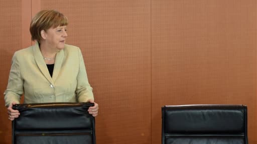 La chancelière allemande Angela Merkel à la réunion hebdomadaire de son cabinet à Berlin le 13 avril 2016