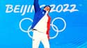 Quentin Fillon Maillet médaillé d'or en poursuite aux Jeux de Pékin, le 13 février 2022 à Zhangjiakou 