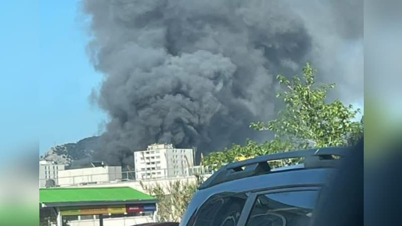 La-Seyne-sur-Mer: un important incendie en cours dans un entrepôt de tri de déchets