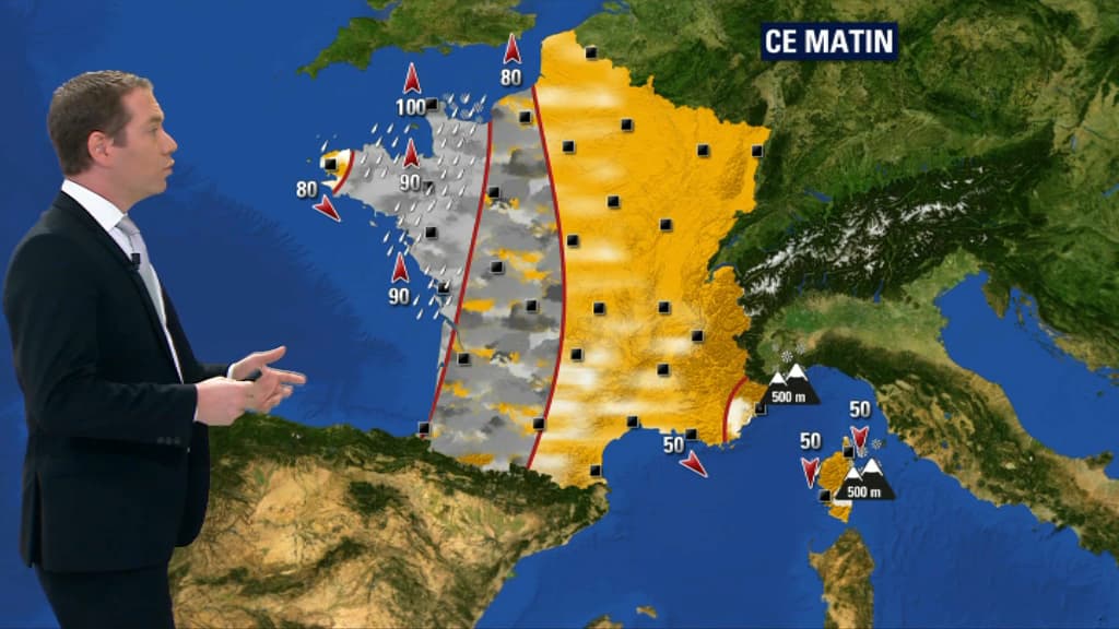 La France coupée en deux mardi matin. La France coupée en deux mardi matin.