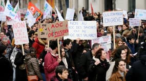 Manifestation des personnels de l'éducation nationale à Paris, le 1er février 2024 (Illustration).