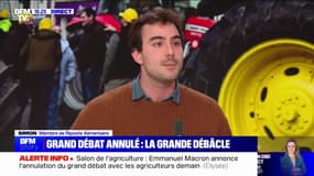 Annulation du grand débat du Salon de l'agriculture: "On ne voulait pas prendre part à cette mascarade de communication", affirme un membre du collectif "Riposte alimentaire"