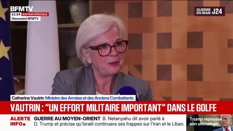 Guerre au Moyen-Orient: "Aider ces pays à se défendre", déclare Catherine Vautrin, ministre des Armées, à propos des pays du Golfe