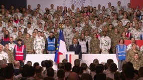 Emmanuel Macron lors d'un discours à Varces-Allières-et-Risset (Isère) le 27 novembre 2025