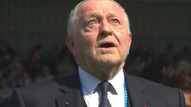 L'émotion de Jean-Michel Aulas avant la finale de la Coupe de France féminine, le 13 mai 2023.