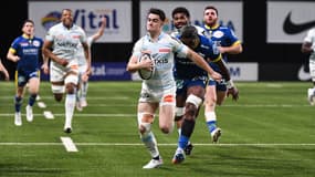 Nolann Le Garrec avec le Racing 92 contre Clermont le 30 mars 2024