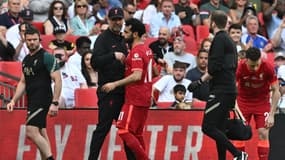 Mohamed Salah face à Chelsea en finale de la FA Cup.