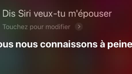 L'assistant vocal d'Apple refuse également les demandes en mariage.