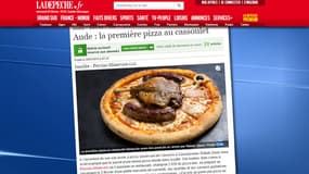 La pizza au cassoulet est servie dans un restaurant de Peyriac-Minervois dans l'Aude.