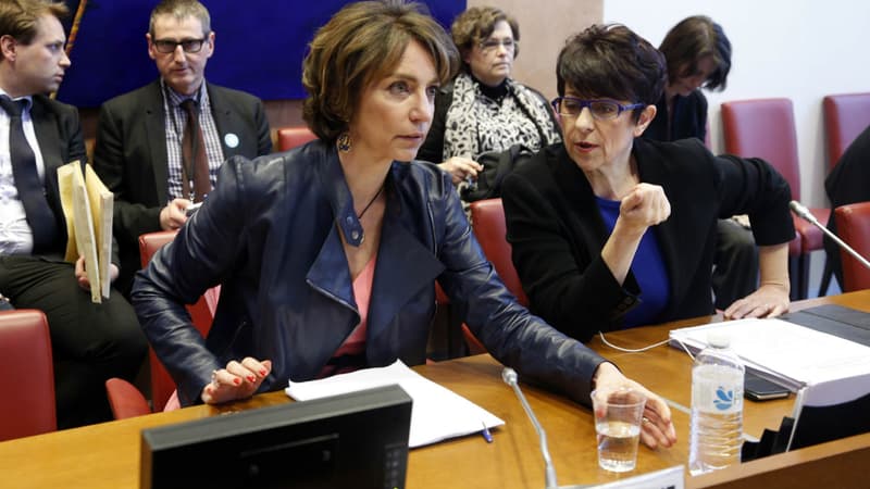 Marisol Touraine, ministre de la Santé et des Affaires sociales, accompagnée de Catherine Lemorton, députée socialiste. 