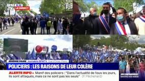 "Ils sont exposés en permanence aux agressions": Olivier Faure (PS) est présent au rassemblement des policiers à Paris