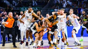 La bagarre générale entre joueurs du Real Madrid et du Partizan