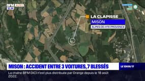 Alpes-de-Haute-Provence: trois voitures entre en collision à Mison, sept blessés légers
