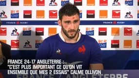 France 24-17 Angleterre: "C'est plus important ce qu'on vit ensemble que mes 2 essais" calme Ollivon  