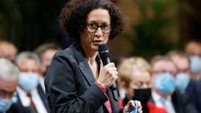 Emmanuelle Wargon lors d'un débat le 2 février 2022 à Liévin, dans le Pas-de-Calais