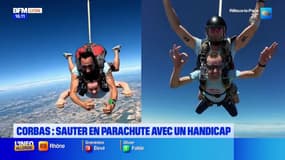 Corbas: des personnes en situation de handicap sautent en parachute avec HandiBoogie