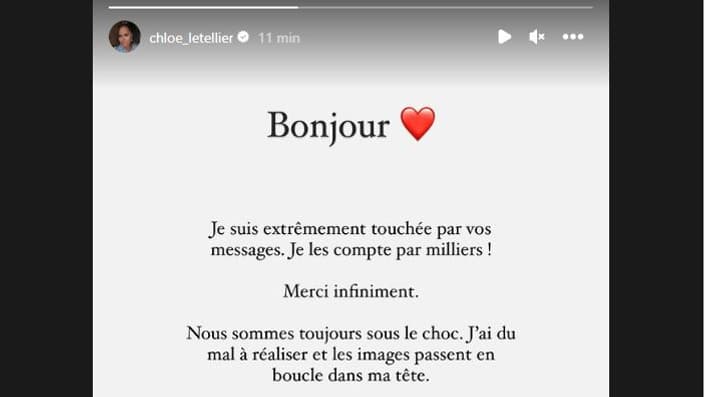 Le nouveau message de Chloé Letellier après le cambriolage violent, 20 décembre 2023 Le nouveau message de Chloé Letellier après le cambriolage violent, 20 décembre 2023