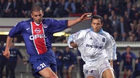 Bruno Rodriguez avec le PSG contre l'OM en 1999