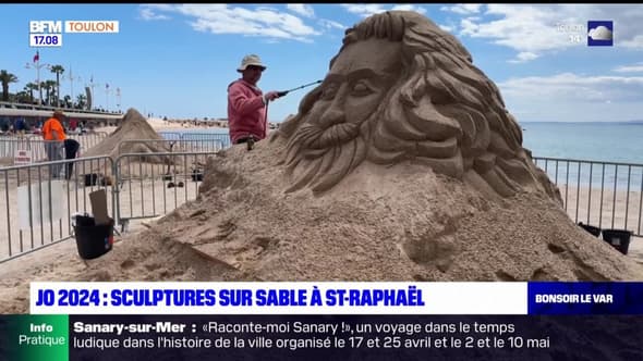 Saint-Raphaël: des sculptures sur sable sur le thème des JO de Paris