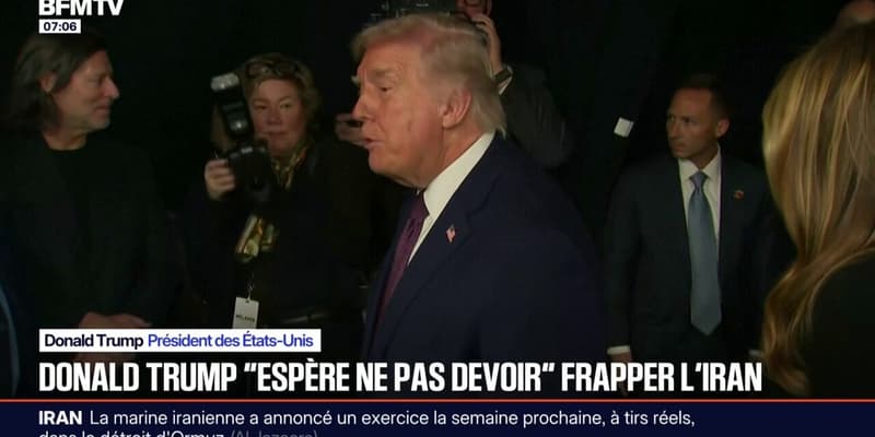 Donald Trump espère "ne pas devoir" frapper l'Iran