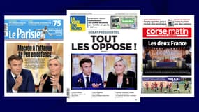 La presse quotidienne consacre la majorité de ses unes au duel entre Emmanuel Macron et Marine Le Pen