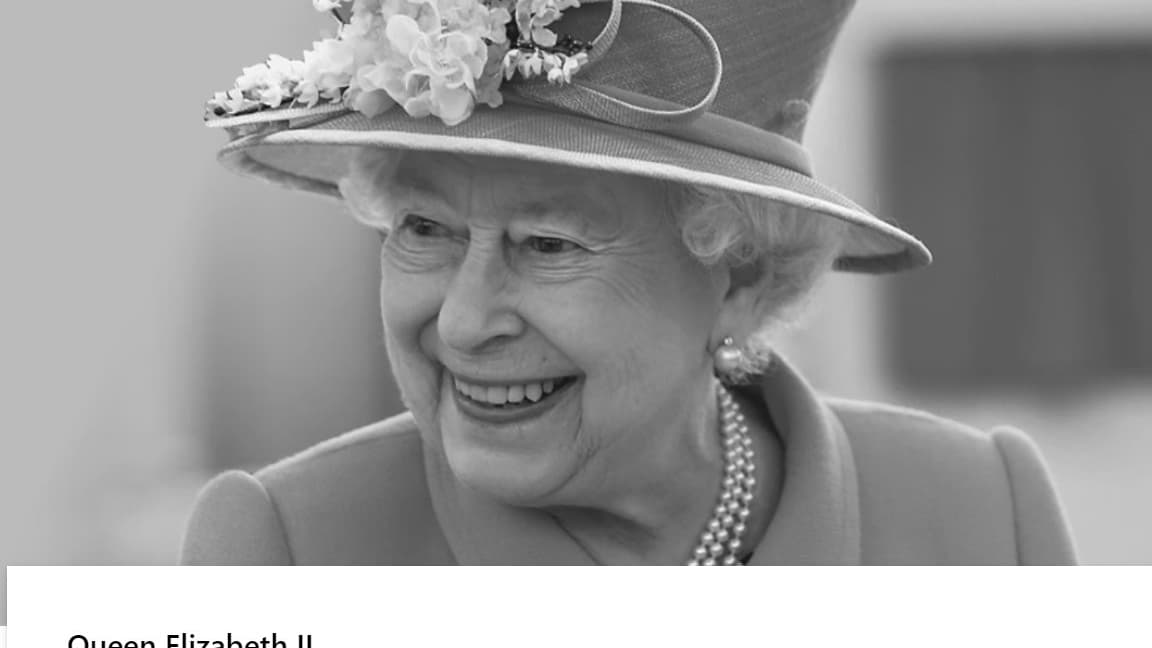 Microsoft rend hommage à la reine sur son site Microsoft rend hommage à la reine sur son site