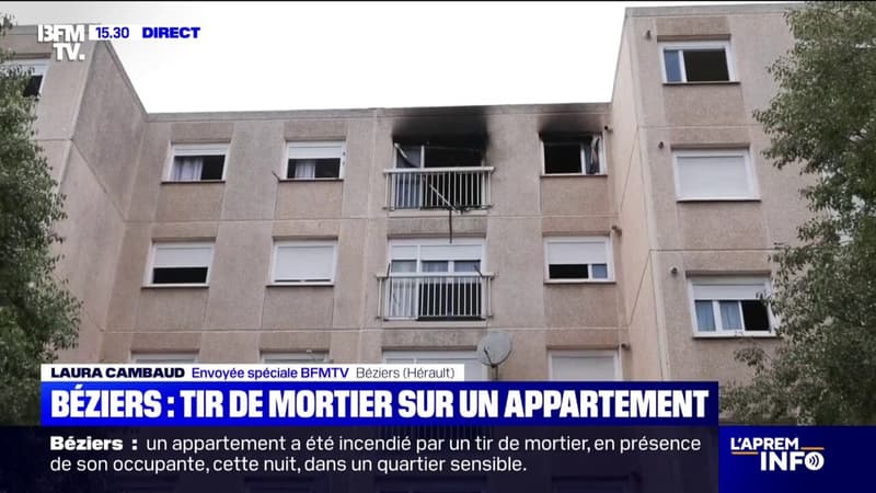 "J'ai vu qu'il y avait du monde qui paniquait": à Béziers, un appartement incendié par des tirs de mortiers lors de violences urbaines