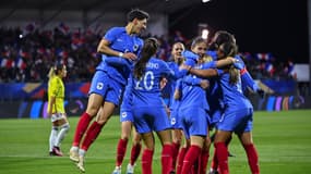 La joie des Bleues face à la Colombie, le 7 avril 2023.