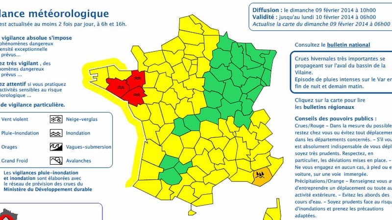 Trois départements sont actuellement vigilance rouge pour les crues et les inondations, qui risquent encore d'être très importantes durant la journée de dimanche.