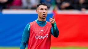 Cristiano Ronaldo, photographié le 14 juin 2024 à l'entraînement, a servi de leurre pour faire monter la pression autour du premier match de la sélection portugaise. 