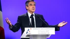 François Fillon en meeting à Compiègne, le 15 février 2017.