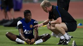 Wilfried Zaha avec David Moyes, à Bangkok le 12 juillet 2013