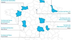 En novembre 2016, 10 territoires ont été sélectionnés pour se lancer dans l’expérimentation. Ruraux ou urbains, ils comptent entre 5000 et 10.000 habitants.