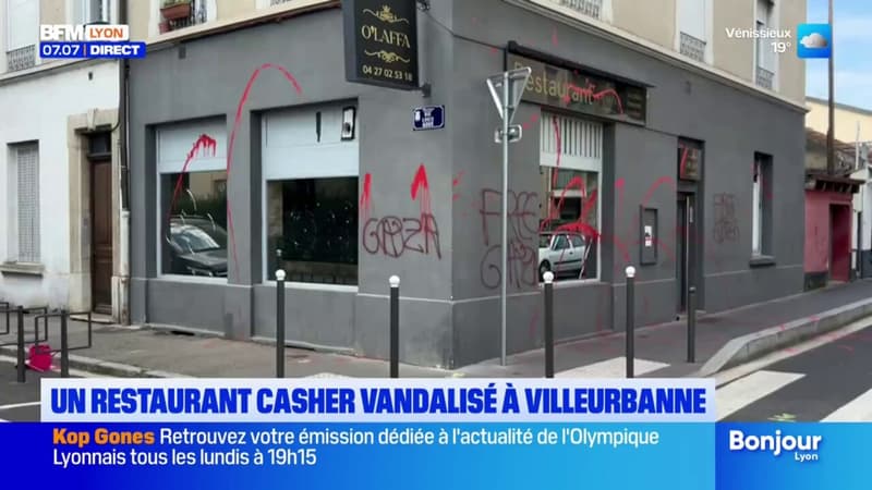 Villeurbanne: un restaurant cacher vandalisé et tagué (1/1)