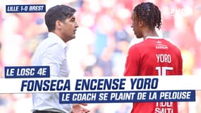 Lille 1-0 Brest : Fonseca encense Yoro et se plaint "de la pelouse de rugby"