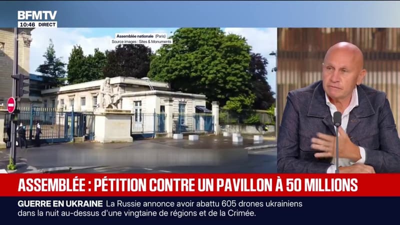 Pavillon de l'Assemblée nationale: "Ce pavillon ne dénature pas le Palais Bourbon", assure l'architecte Alain Moatti, co-fondateur de l'agence en charge du projet