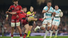Baptiste Couilloud face à Bath en finale de la Challenge Cup, le 23 mai 2025.