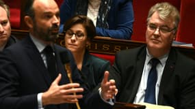 Édouard Philippe et Jean-Paul Delevoye à l'Assemblée nationale, le 10 décembre 2019.