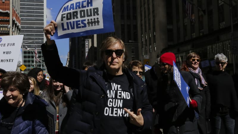 Paul McCartney à New York lors de la marche contre les armes à feu