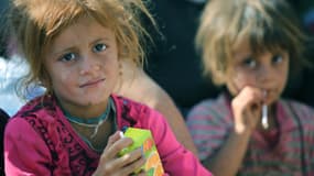 Des enfants de la communauté yazidi ayant fui l'Etat islamique en Irak, en août 2014.